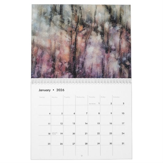 Calendrier artistique photographique Abstrait (Jan 2026)