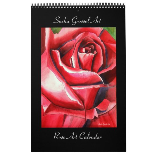 Calendrier artistique Rose aquarelle par Sacha Gro (Protection)