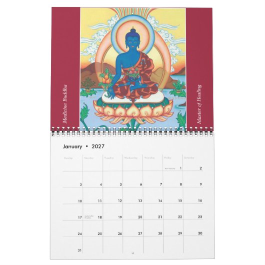 Calendrier artistique Thangka 2015 (Jan 2027)