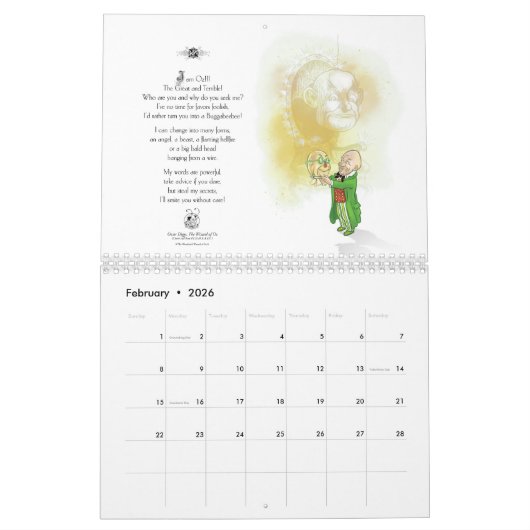 Calendrier ASSISTANT CLASSIQUE d'OZ HORIZONTAL - N'importe qu (Feb 2026)