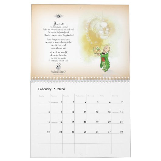Calendrier ASSISTANT CLASSIQUE d'OZ HORIZONTAL - N'importe qu (Feb 2026)