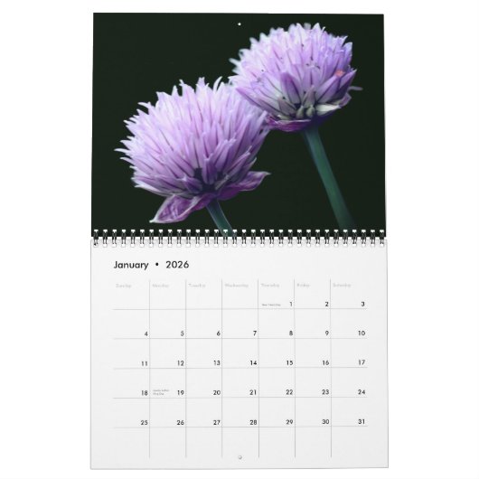 Calendrier Assorted Flowers   (Jan 2026)
