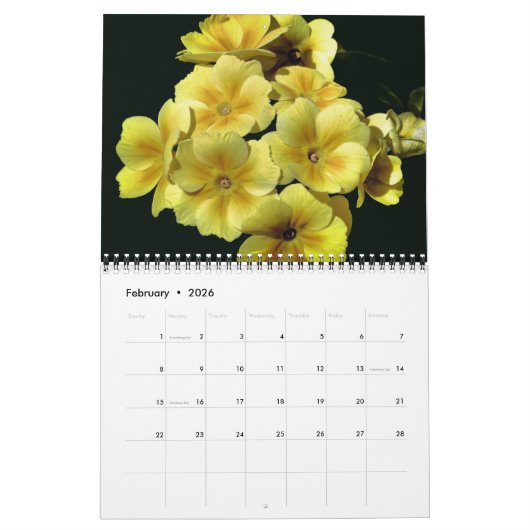Calendrier Assorted Flowers   (Feb 2026)