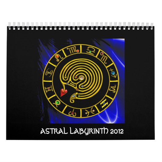 Calendrier ASTRAL LABYRINTH GOLD ZODIAC CHART Astrologie (Protection)