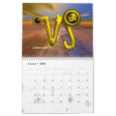 Calendrier ASTRAL LABYRINTH GOLD ZODIAC CHART Astrologie (Jan 2026)