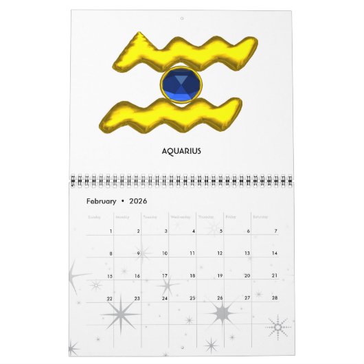 Calendrier ASTRAL LABYRINTH GOLD ZODIAC CHART Astrologie (Feb 2026)