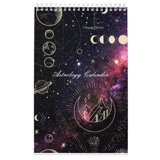 Calendrier Astrologie Calender avec planètes (Dos)