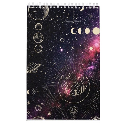 Calendrier Astrologie Calender avec planètes (Dos)