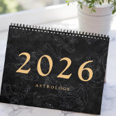 Calendrier Astrologie Signes Zodiac Faux Gold Classic