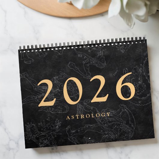 Calendrier Astrologie Signes Zodiac Faux Gold Classic