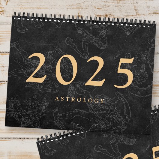Calendrier Astrologie Signes Zodiac Faux Gold Classic