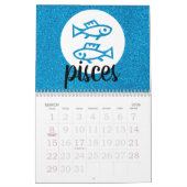 Calendrier Astrologie simple Zodiac Parties scintillant Table (Mar 2026)