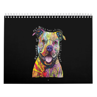 Calendrier attention aux chiens Pitbull, ils vous voleront le