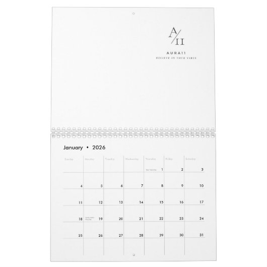 Calendrier Aura11 croyez en vos ondes (Jan 2026)
