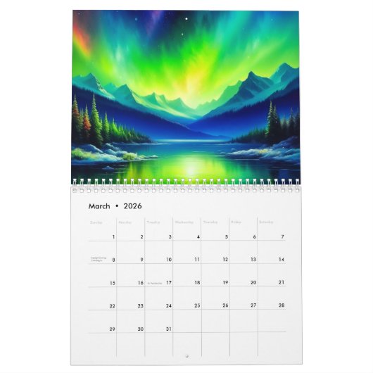 Calendrier Aurora Borealis (Mar 2026)