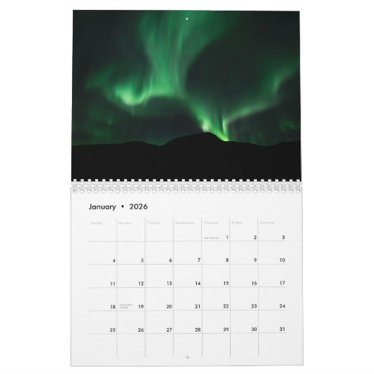 Calendrier Aurora Borealis Pittoresque aurora (Jan 2026)