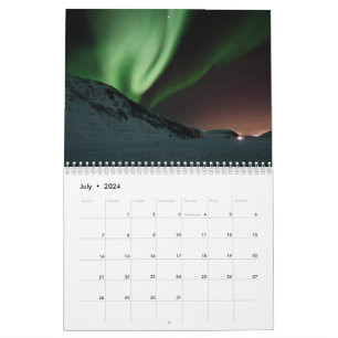 Calendrier Aurore Boréale Vibrante Couleurs du Ciel des Lumiè
