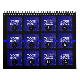 Calendrier Aussi simple que 1 à 12 votre propre photo ligne b