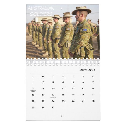 Calendrier Australie (Mar 2026)