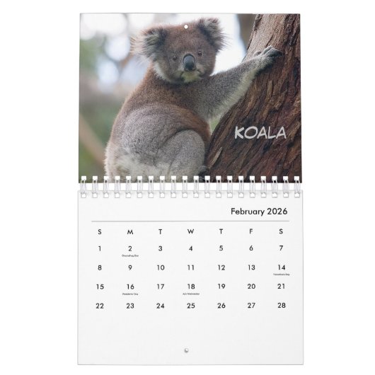 Calendrier Australie (Feb 2026)