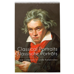 Calendrier avec 12 compositeurs de style tradition