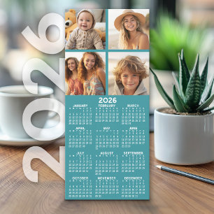 Calendrier avec 4 photo Collage - Carte Bleue