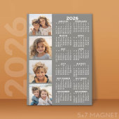 Calendrier avec 4 photo Collage carte magnétique -