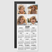 Calendrier avec 4 Photo Collage - Magnet moderne (Devant / Derrière)