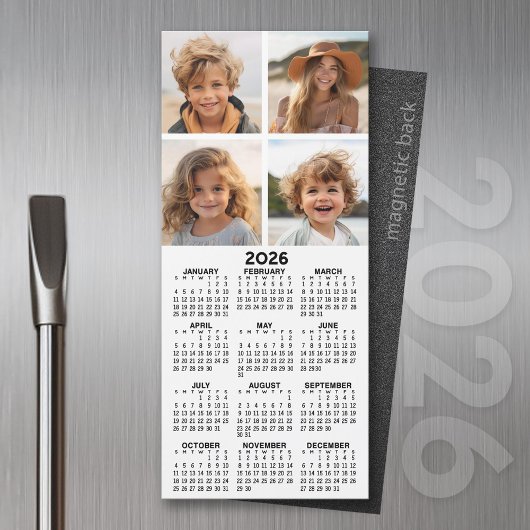 Calendrier avec 4 Photo Collage - Magnet moderne