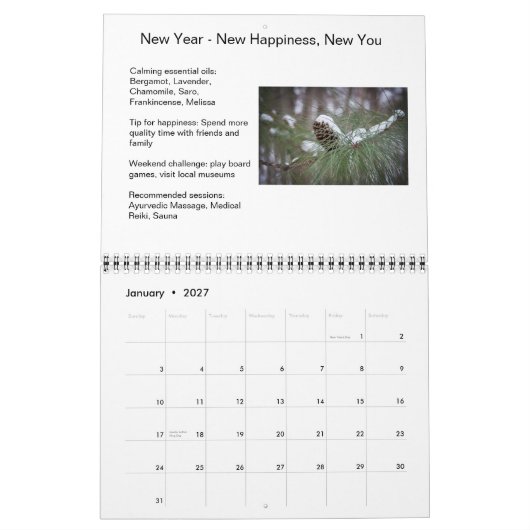Calendrier avec des bouts utiles et des images (Jan 2027)