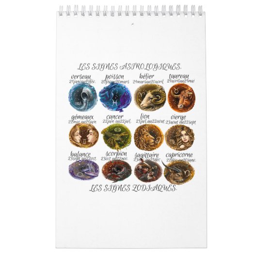 calendrier avec les signes astrologiques  (Protection)