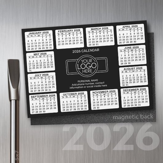 Calendrier avec logo Contact Info noir - Magnet