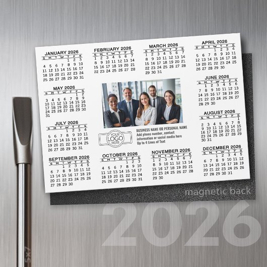 Calendrier avec logo Contact Information Magnet