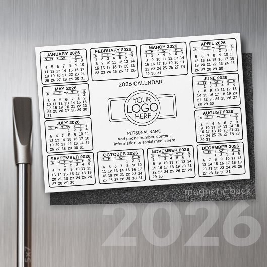 Calendrier avec logo Contact Information Magnet