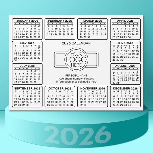 Calendrier avec logo Contact Information Magnet