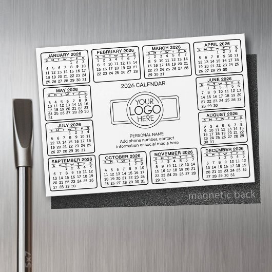 Calendrier avec logo Contact Information Magnet