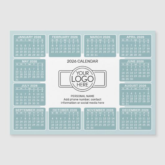 Calendrier avec logo Contact Information Magnet (Devant)