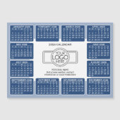 Calendrier avec logo Coordonnées Blue Magnet (Devant)