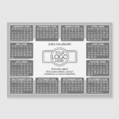 Calendrier avec logo Coordonnées Gray Magnet (Devant)