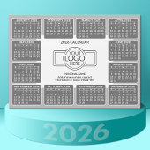 Calendrier avec logo Coordonnées Gray Magnet