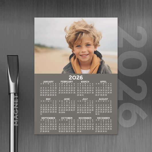 Calendrier avec photo - Carte magnétique de l'anné