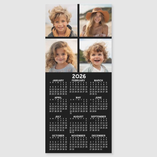 Calendrier avec photo Collage Magnet de réfrigérat (Devant)