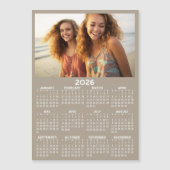 Calendrier avec photo Pleine année Afficher Magnet (Devant)