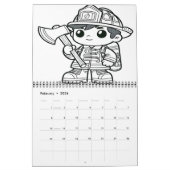 Calendrier Aventures de pompier Coloriage 2025/2026 (Feb 2026)