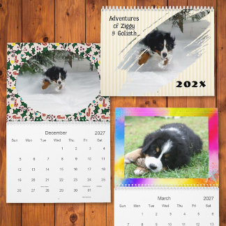 Calendrier Aventures de votre chien Photo personnalisée