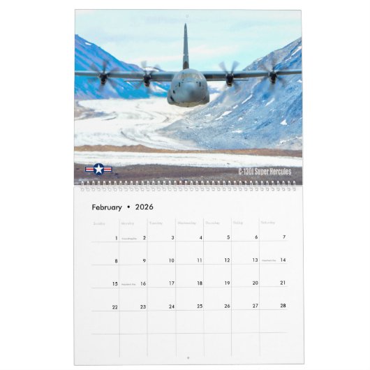 Calendrier AVION - Hercules C-130 (Feb 2026)