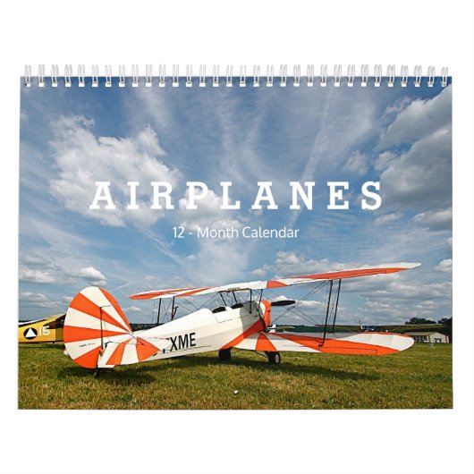 Calendrier Avions Antiques Biplans 12 Mois (Protection)