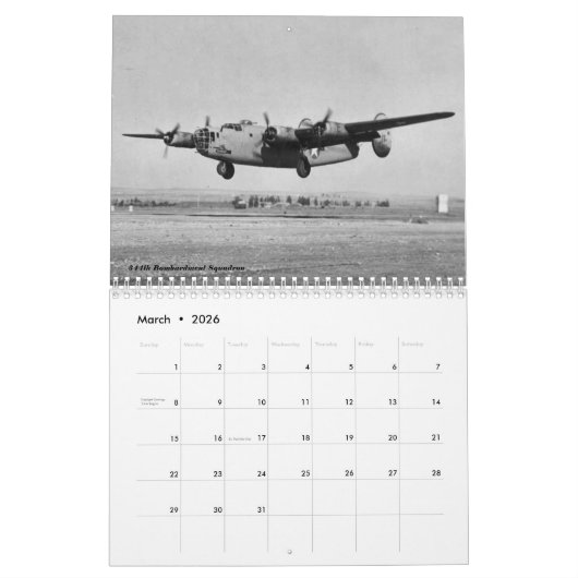Calendrier B-24 Liberator (Mar 2026)
