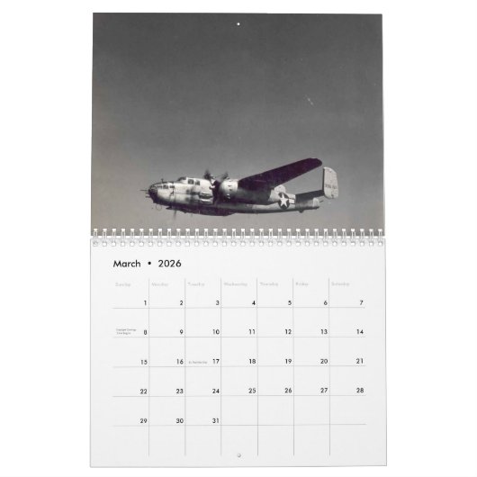 Calendrier B-25 Mitchell (Mar 2026)