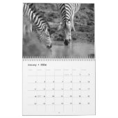 Calendrier B/W animal zèbre (Jan 2026)